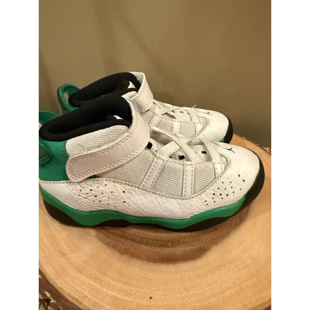 Nike Jordan 6 Rings Toddler‎ White/Green (323420 131) Sz 10C Lucky Green